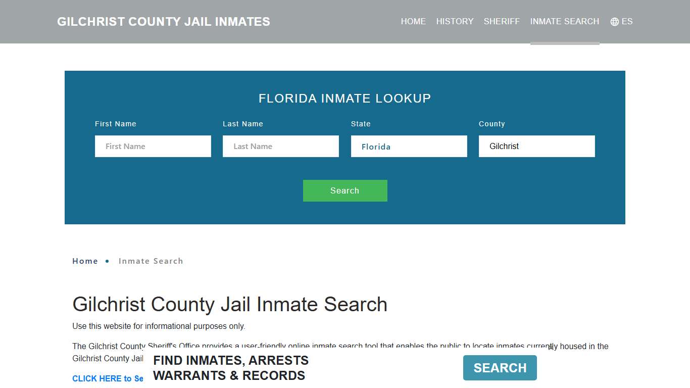 Gilchrist County, FL Detainee Lookup